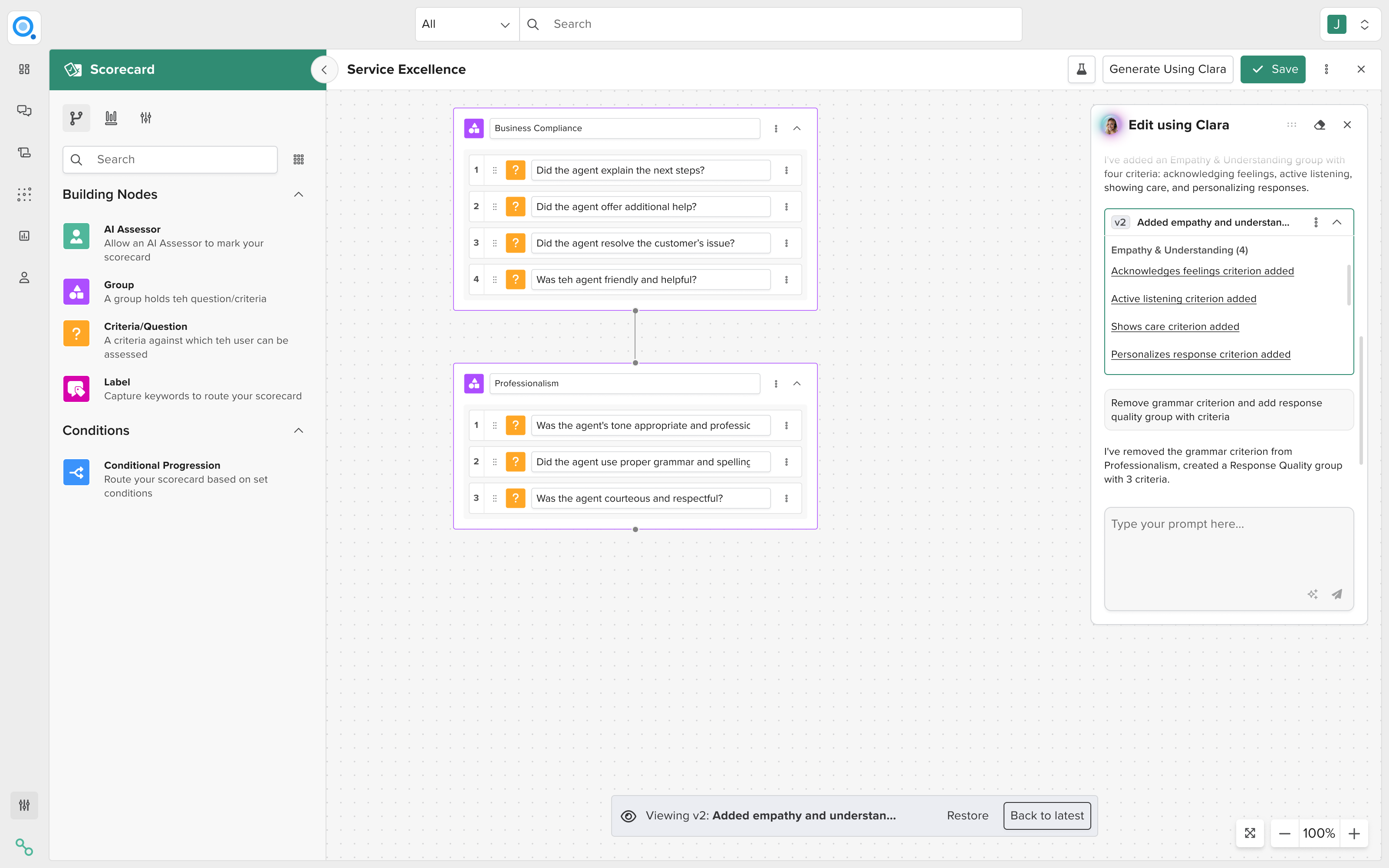 Version history: Users can preview previous versions or restore them if an iteration went in the wrong direction.