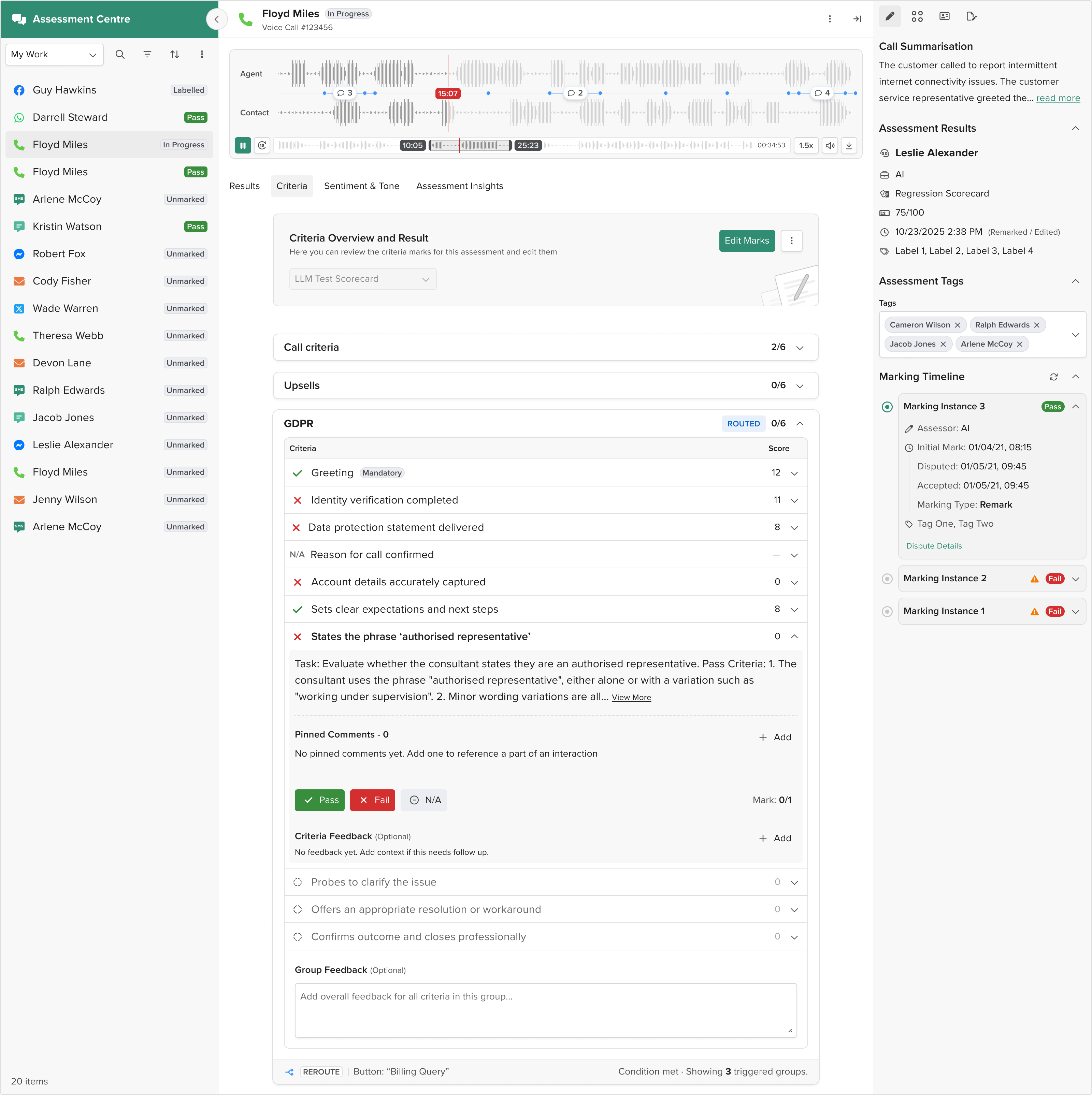 Progressive disclosure: Detailed conditional logic appears in accordion footers, visible when needed without cluttering the main view.